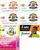 7 Télécartes OUGANDA Lot1 - Uganda