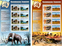 Tajikistan 2020. Paleontology ( Prehistoric Fauna, Dinosaurs, Mammoths, Ammonites ).4 M/S Of 8 - Tayikistán