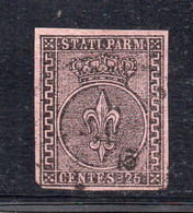 ASI1067 - PARMA 1852 , 25 Cent N. 4 Usato. A Filo In Alto - Parma