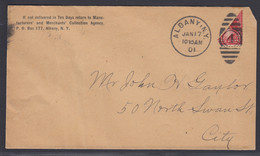 US Sc 279B - 1901 Diagonal BISECT On Local Cover To Albany NY, W/ PF Cert - Marcophilie