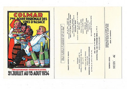COLMAR (68) Carte Illustrée Dépliante 7ème Foire Régionale Des Vins D'Alsace 1954 - Colmar