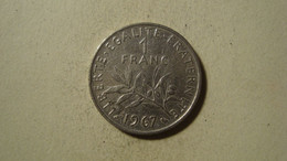 MONNAIE FRANCE 1 FRANC SEMEUSE 1967 - Andere & Zonder Classificatie