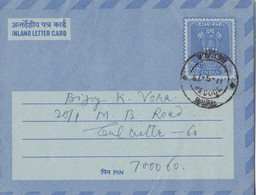 Inland Letter Card Sent To Calcutta - Inland Letter Cards