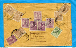 MARCOPHILIE-ROUMANIE--Lettre Recommandée Cad R VALOCEA  1922 -Affranchissement 12 Timbres Verso - Postmark Collection