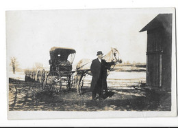 WOODLAND Ou Environs (Etats Unis D'Amérique) Carte Photo Homme Et Sa Calèche Attelage - Altri & Non Classificati