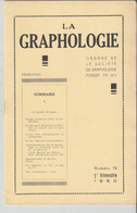 Revue LA GRAPHOLOGIE N° 78 - 2ème Trimestre 1960 - Scienze