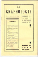 Revue LA GRAPHOLOGIE N° 101 - Cahier 1 1966 - Ciencia