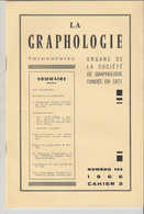 Revue LA GRAPHOLOGIE N° 103 - Cahier 3 1966 - Ciencia