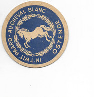 Ostende Au Cheval Blanc  In't Wit Paard Carton De Bière Ayant Voyagé - Oostende