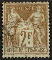 YT 105 (°) 1898-1900 Paix Et Commerce SAGE (type III) 2F Bistre (côte 50 Euros) – B2otti - 1898-1900 Sage (Type III)