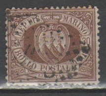 San Marino 1877 - Stemma 30 C.         (g6963) - Oblitérés