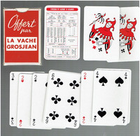 JEU 54 CARTES A JOUER OFFERT PAR LA VACHE GROSJEAN FROMAGE FONDU - 54 Carte