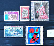 REUNION 1974 - 5 Timbres N° 421-422-423-424-425 - Neufs