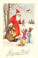 Carte Postale Fantaisie De NOËL - PERE  NOËL Avec Sa Hotte Jouets Enfants - Santa Claus