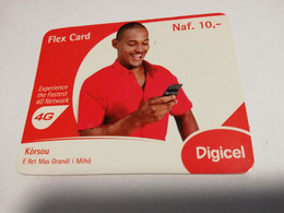 CURACAO NAF 10,- DIGICEL FLEX CARD  MAN AT PHONE  (ROUND CORNERS)   30/06/2013   ** 4260** - Antillen (Niederländische)