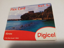 CURACAO NAF 5,- DIGICEL FLEX CARD  SEA SIGHT   CURACAO  (ROUND CORNERS)   16/12/2014   ** 4266** - Antilles (Neérlandaises)
