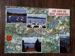 L27/2195 LES LACS DU HAUT LANGUEDOC .  CARTE GEOGRAPHIQUE . MULTIVUES - Languedoc-Roussillon