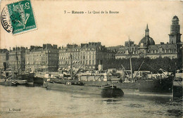 Rouen * Le Quai De La Bourse * Péniche Batellerie Chaland Halage * Bateau NAJADEN - Rouen