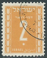 1949 ISRAELE SEGNATASSE USATO CIFRA 2 P - RD42-8 - Segnatasse