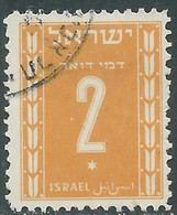 1949 ISRAELE SEGNATASSE USATO CIFRA 2 P - RD42-9 - Timbres-taxe