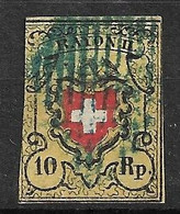 CH   Suisse  N° 15 Rayon  I I  Oblitéré       AB / B   Aspect   B/TB     - 1843-1852 Federal & Cantonal Stamps