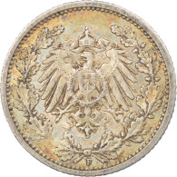 Monnaie, GERMANY - EMPIRE, 1/2 Mark, 1912, Stuttgart, TTB, Argent, KM:17 - 1/2 Mark