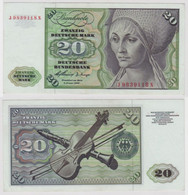 T144469 Banknote 20 DM Deutsche Mark Ro. 264c Schein 2.Jan. 1960 KN J 9839118 N - 20 Deutsche Mark