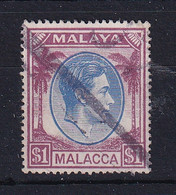 Malaya - Malacca: 1949/52   KGVI    SG15    $1     Used - Malacca