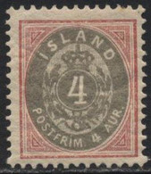 Iceland (02) 1896 4a. Grey & Red. P12½. Mint. Hinged - Altri & Non Classificati