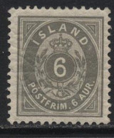 Iceland (03) 1896 6a. Grey. P12½. Mint. Hinged - Ohne Zuordnung