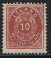 Iceland (05) 1896 10a. Red. P12½. Mint. Hinged - Otros & Sin Clasificación