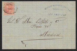 1886 COVER CARTERIA LAS CAMPANAS NAVARRA On 15c Ed. RARE CANCELLATION ON THIS ISSUE - Lettres & Documents