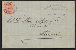 1886 COVER CARTERIA LAS CAMPANAS NAVARRA On 15c Ed. RARE CANCELLATION ON THIS ISSUE - Storia Postale