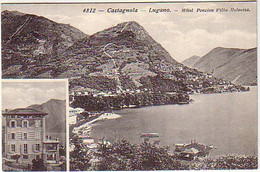 06025 Ak Castagnola Lugano Hotel Pension Um 1930 - Agno