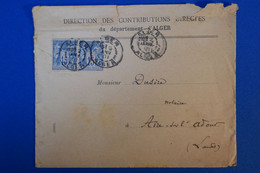 I 16 FRANCE  LETTRE RARE 1901 ALGER  POUR AIRES S ADOUR + PAIRE DE SAGES+ AFFRANCHISSEMENT INTERESSANT - Altri & Non Classificati