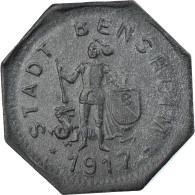 Monnaie, Allemagne, Notgeld, Bensheim, 10 Pfennig, 1917, TTB, Iron - Monetary/Of Necessity