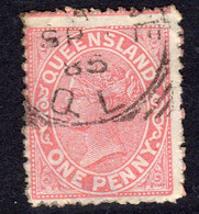 Australia Queensland 1882 1d Vermilion-red, Used, SG 166 - Usados