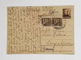 Cartolina Postale Da 30 Cent. Con Affrancatura Aggiuntiva Per Campoligure 31/12/1944 - Stamped Stationery