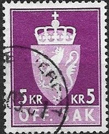 NORWAY 1955 Official - Arms -  5k - Violet FU - Gebraucht