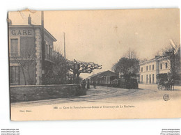 CPA 38 Pontcharra Sur Breda La Gare Le Tramway De La Rochette - Pontcharra