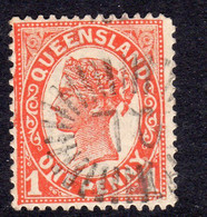 Australia Queensland 1896-1902 1d Vermilion, Used, SG 229 - Usados