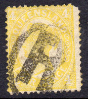 Australia Queensland 1897-1908 4d Yellow, Die I, Used, SG 244 - Gebruikt