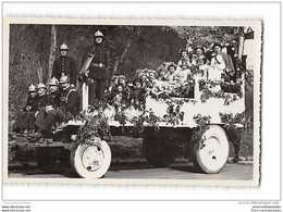 CPA 60 Carte Photo Montataire Un Char Avec Les Pompiers Et La Reinne Du Village - Montataire