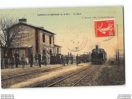 CPA 77 Lorrez Le Bocage La Gare Et Le Train Tramway - Lorrez Le Bocage Preaux