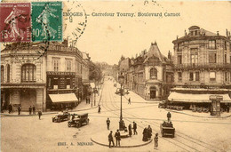 Limoges * Le Carrefour Tourny * Le Boulevard Carnot * Grand Café De L'univers * Automobile Voiture Ancienne - Limoges