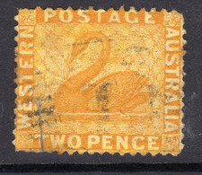 Australia Western Australia 1864-79 2d Chrome-yellow Swan, Used, SG 54 - Used Stamps