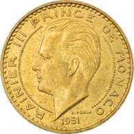 Monnaie, Monaco, Rainier III, 20 Francs, Vingt, 1951, SUP, Aluminum-Bronze - 1949-1956 Alte Francs