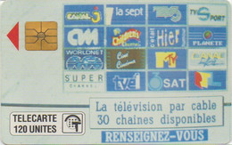 TÉLÉCARTE PHONECARD MONACO TÉLÉVISION PAR CÂBLE 120 UNITÉS  UTILISÉE - Monaco