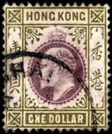 Hong Kong 1904 SG86 $1 Purple And Sage Green Wmk Mult Crown CA P14 Cds Cancel - Andere & Zonder Classificatie