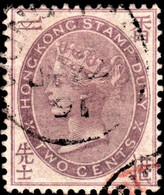Hong Kong 1890 F8 2c Dull Purple  P14 Wmk Crown CA Used Cds Cancel - Postal Fiscal Stamps